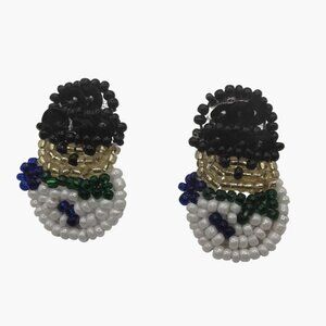 Beaded Snowman Earrings Winter Holiday Jewelry